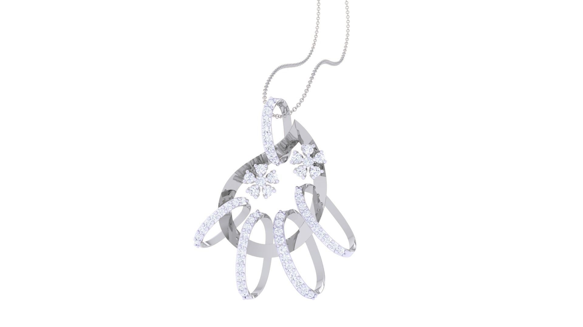 Women Pendant Earrings set 3dm stl obj gltf glb 3mf renders 3D print model_20