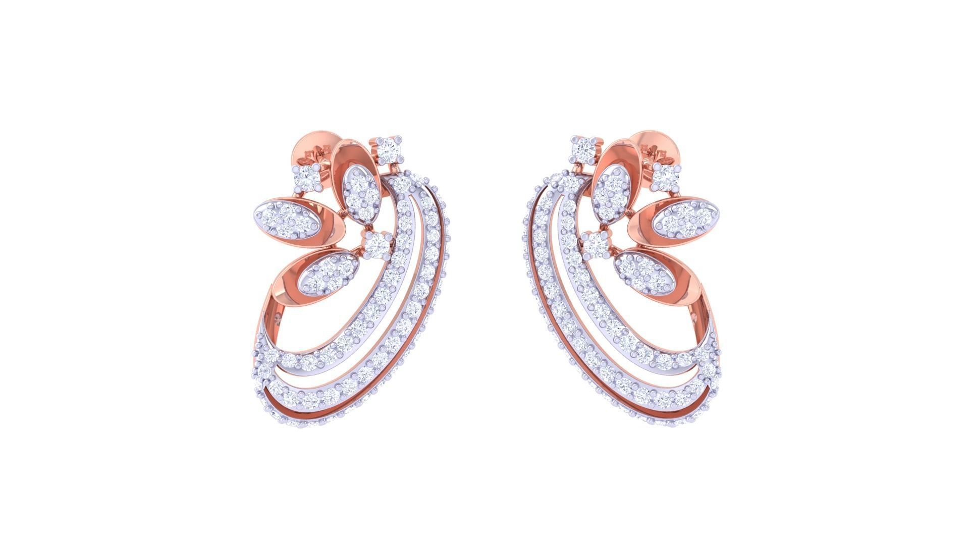 Women Pendant Earrings set 3dm stl obj gltf glb 3mf renders 3D print model_1