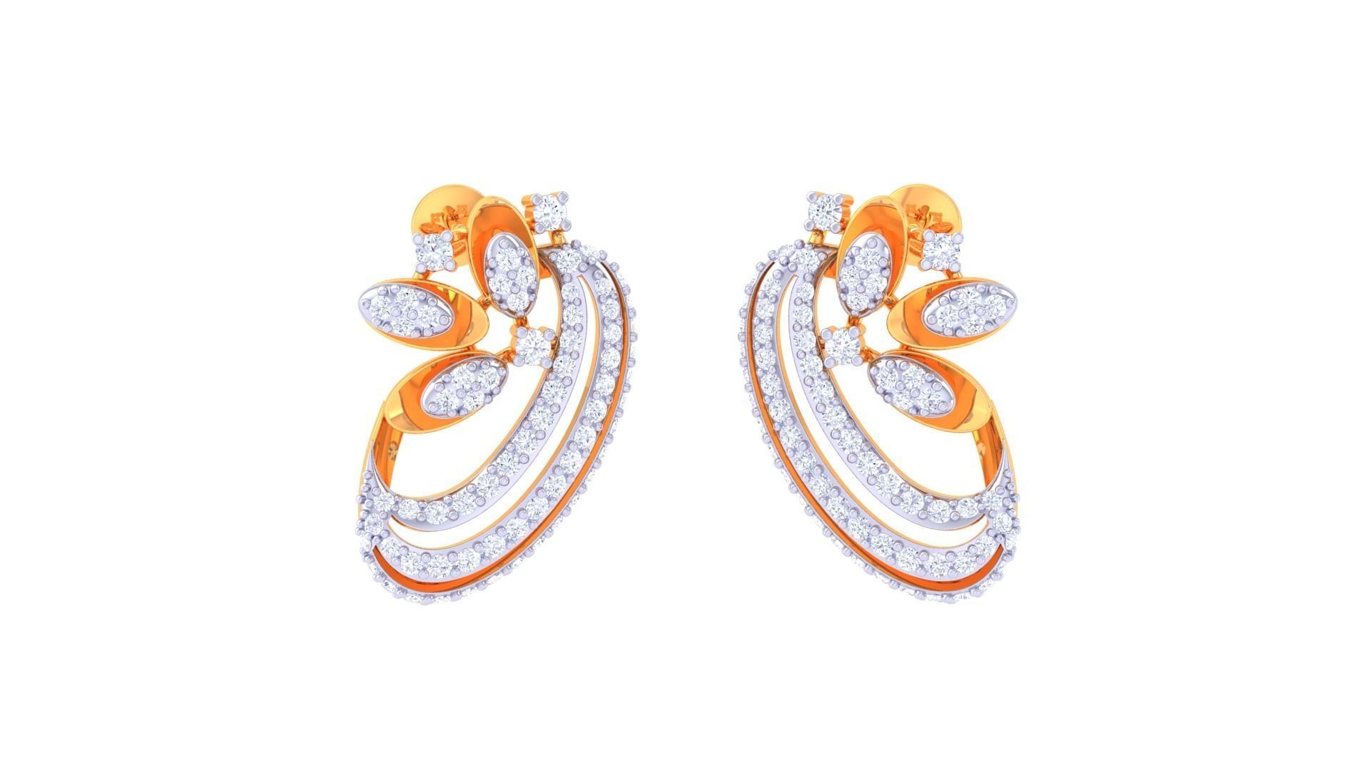 Women Pendant Earrings set 3dm stl obj gltf glb 3mf renders 3D print model_5