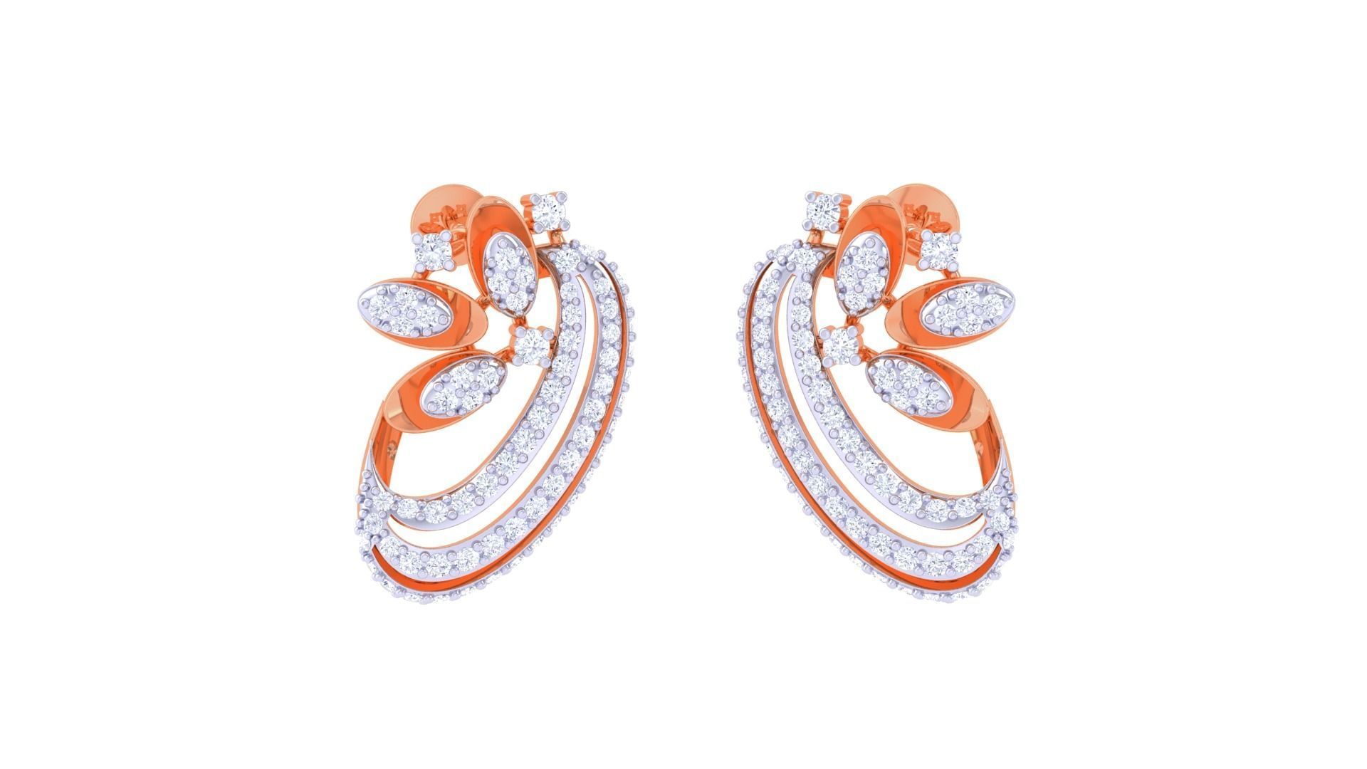 Women Pendant Earrings set 3dm stl obj gltf glb 3mf renders 3D print model_7