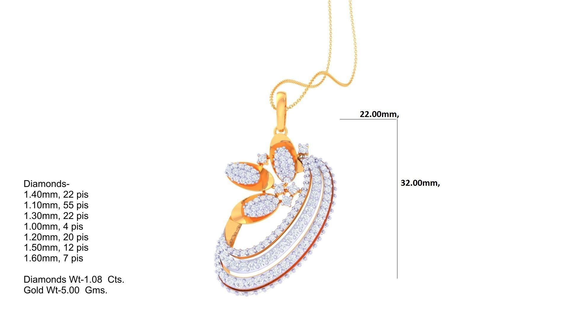 Women Pendant Earrings set 3dm stl obj gltf glb 3mf renders 3D print model_16