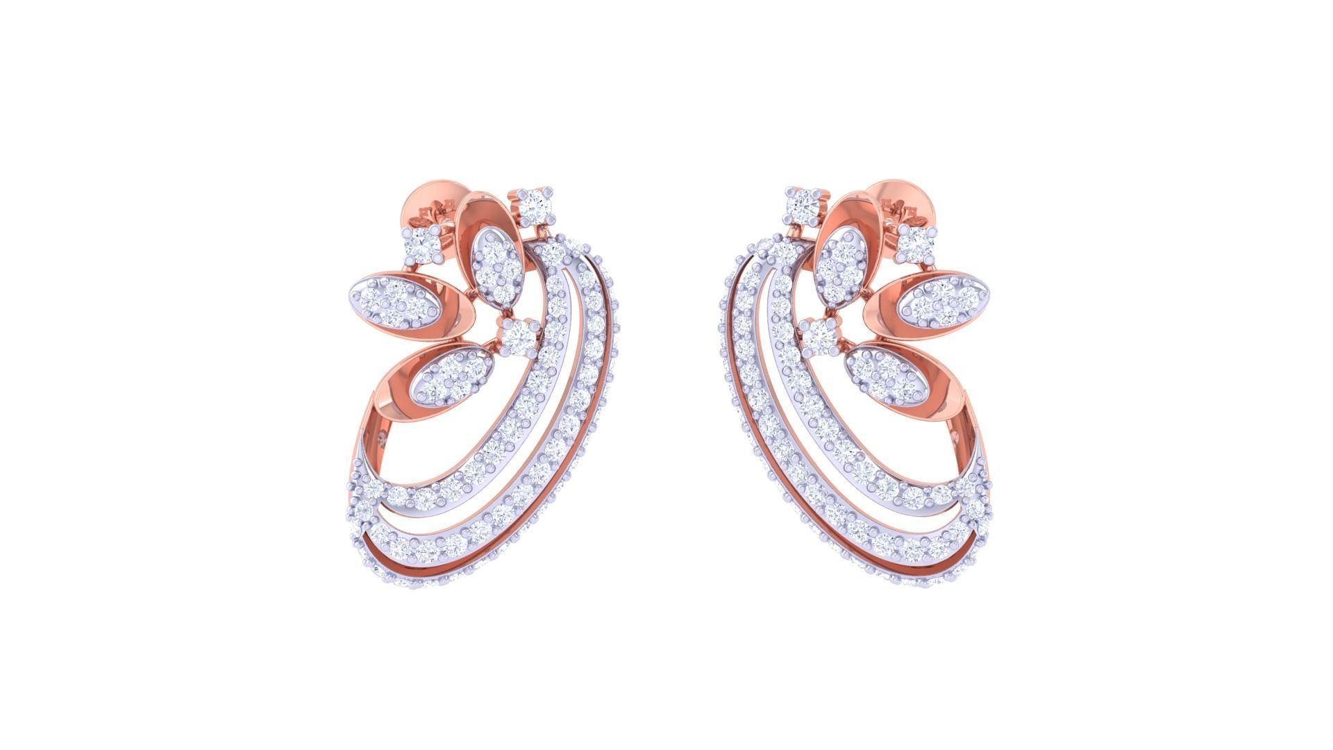 Women Pendant Earrings set 3dm stl obj gltf glb 3mf renders 3D print model_3