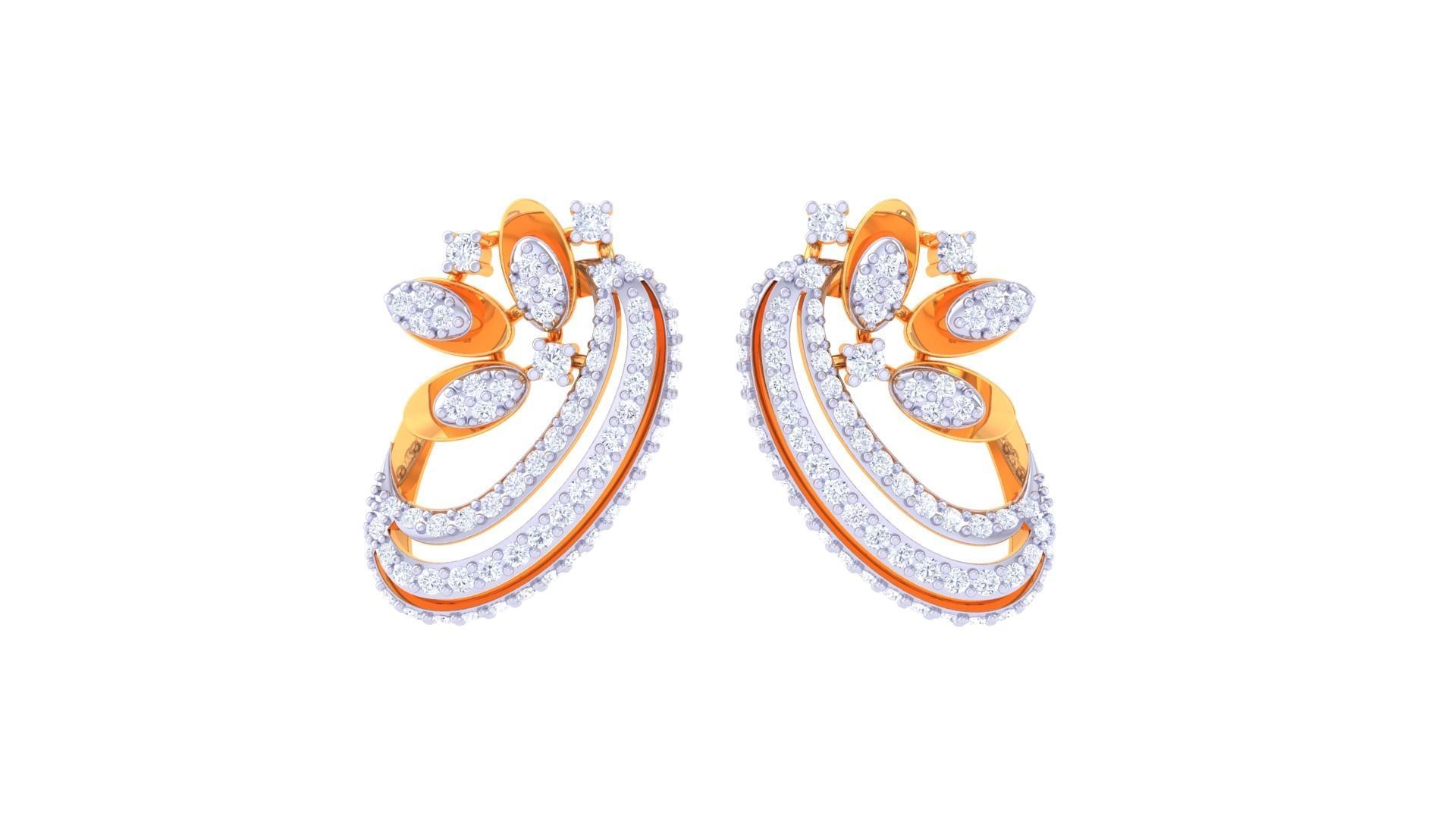 Women Pendant Earrings set 3dm stl obj gltf glb 3mf renders 3D print model_8