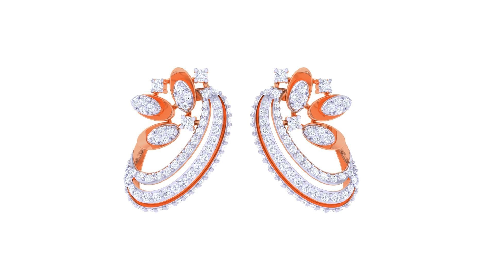 Women Pendant Earrings set 3dm stl obj gltf glb 3mf renders 3D print model_10