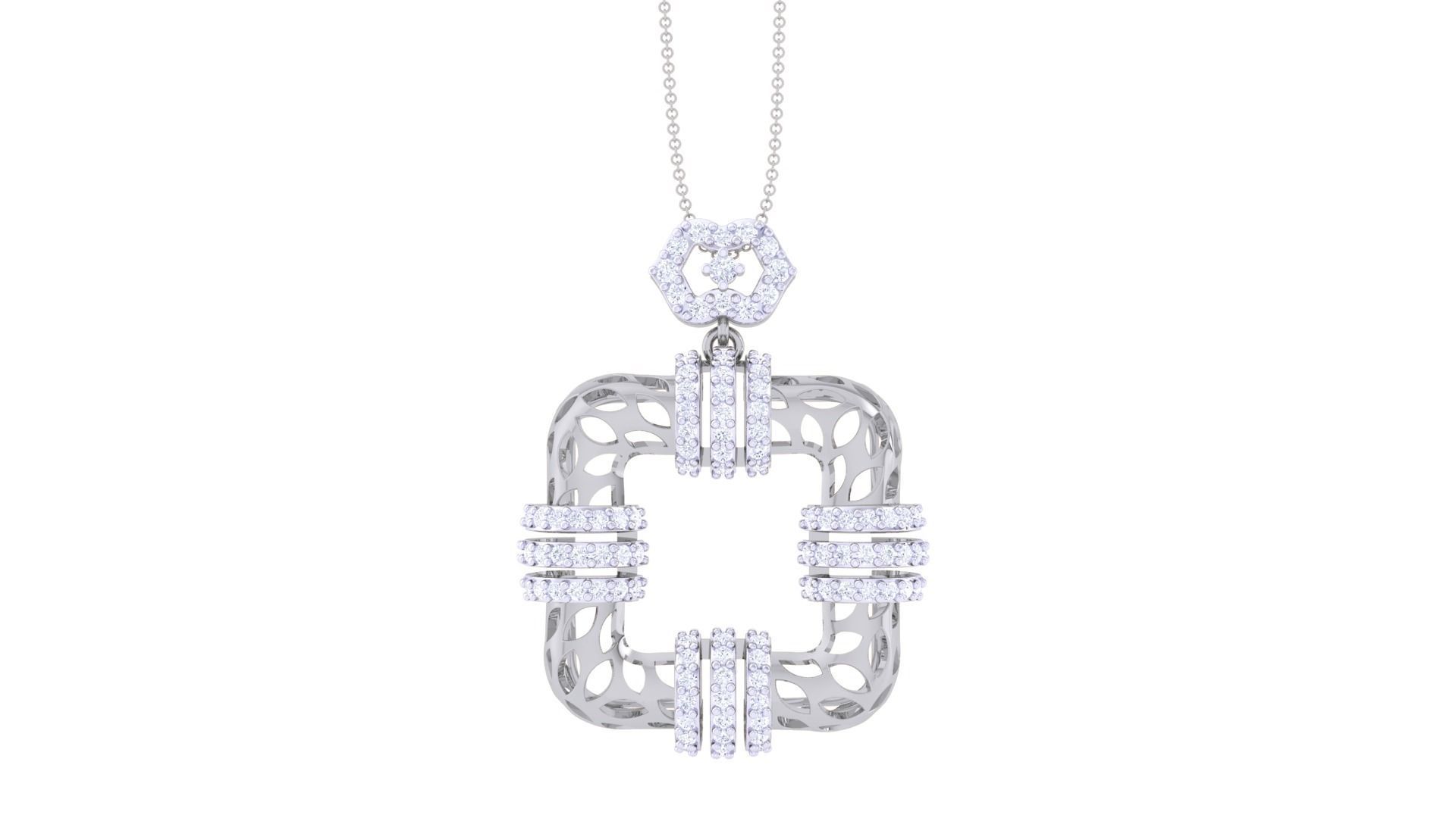 Leaf Mesh Women Pendant Earrings set 3dm stl obj gltf glb 3mf 3D print model_23