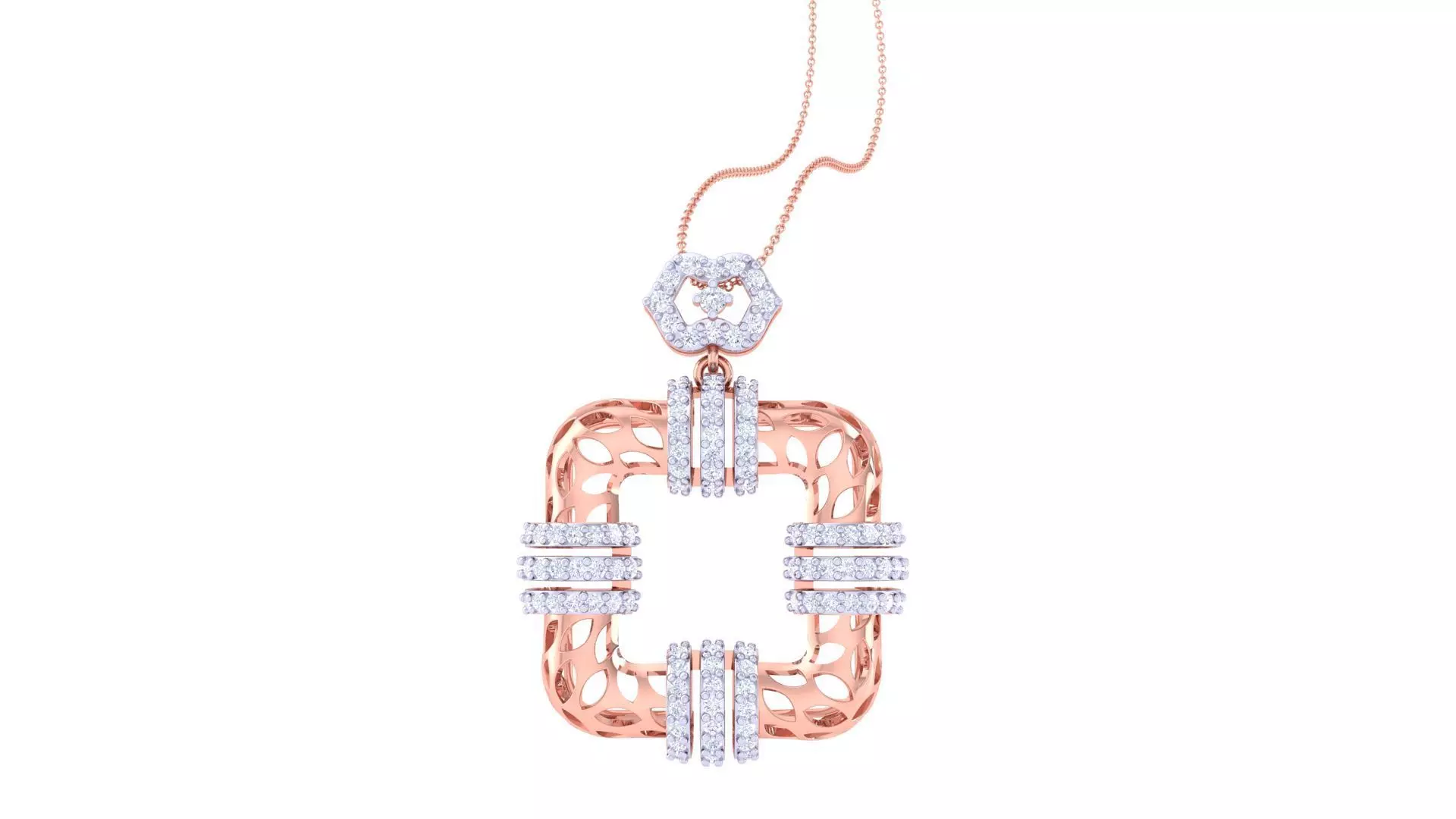 Leaf Mesh Women Pendant Earrings set 3dm stl obj gltf glb 3mf 3D print model_0