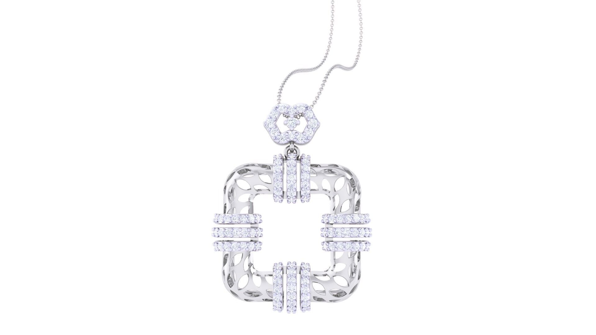 Leaf Mesh Women Pendant Earrings set 3dm stl obj gltf glb 3mf 3D print model_14