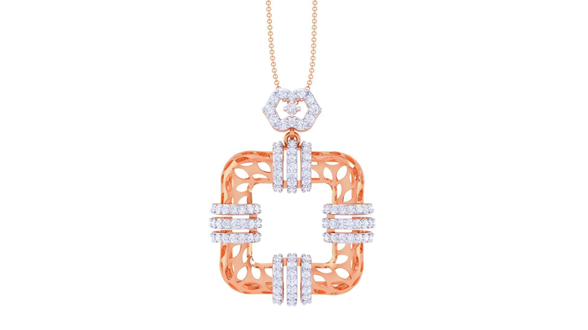 Leaf Mesh Women Pendant Earrings set 3dm stl obj gltf glb 3mf 3D print model_24