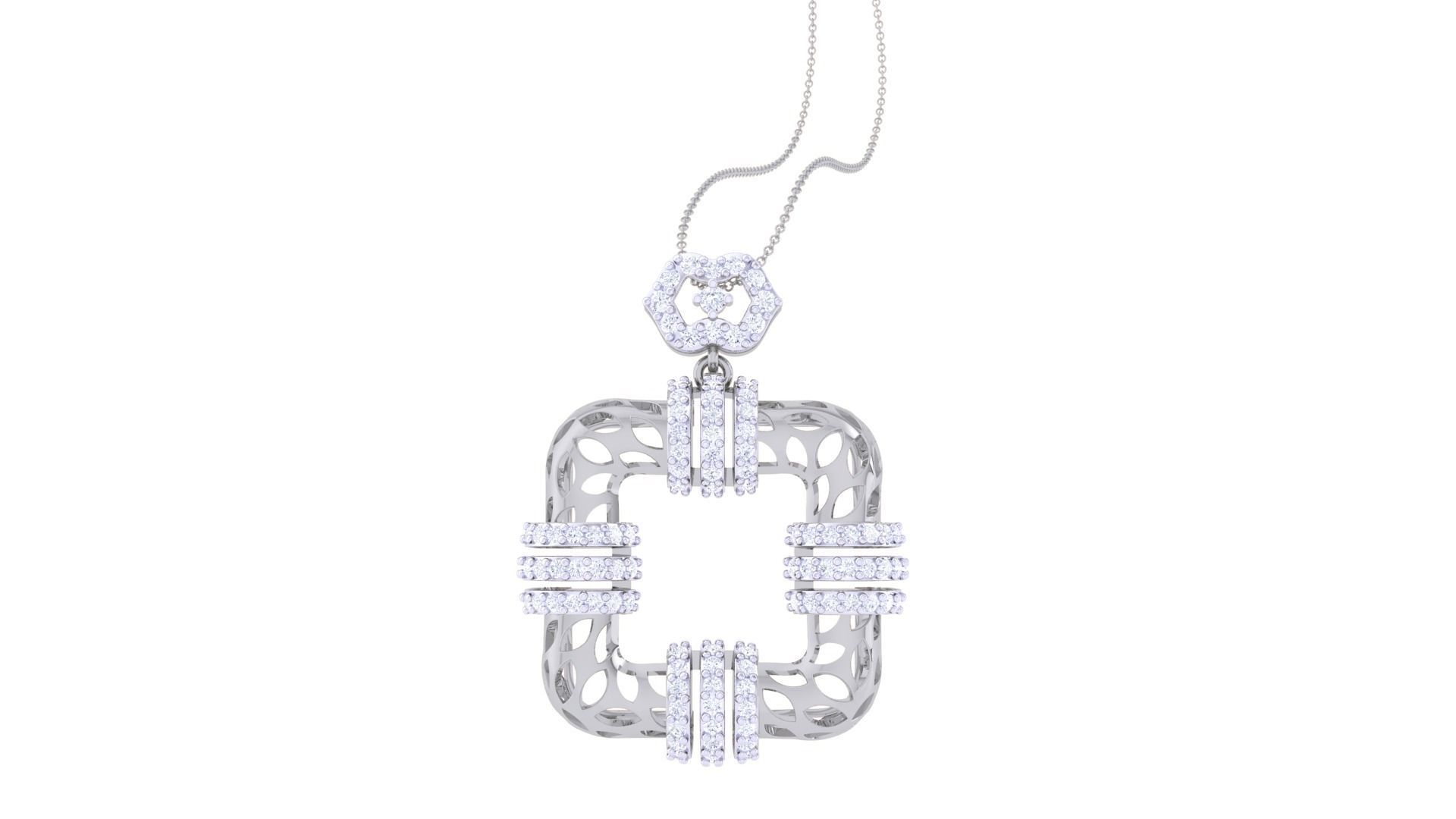 Leaf Mesh Women Pendant Earrings set 3dm stl obj gltf glb 3mf 3D print model_20