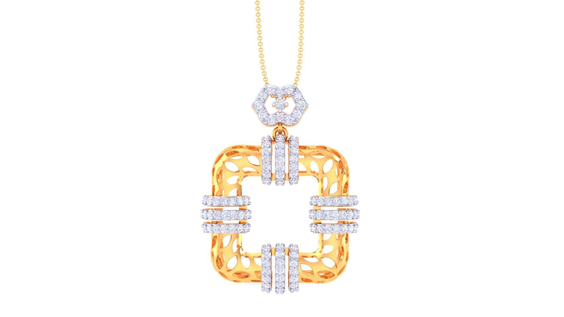 Leaf Mesh Women Pendant Earrings set 3dm stl obj gltf glb 3mf 3D print model_22