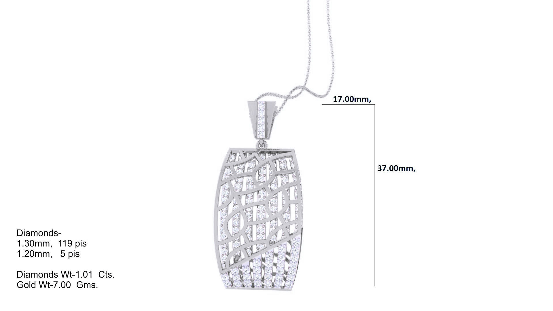 Mesh Diamond Head Women Pendant Earrings set 3dm stl obj gltf  3D print model_17