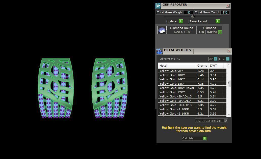 Mesh Diamond Head Women Pendant Earrings set 3dm stl obj gltf  3D print model_4