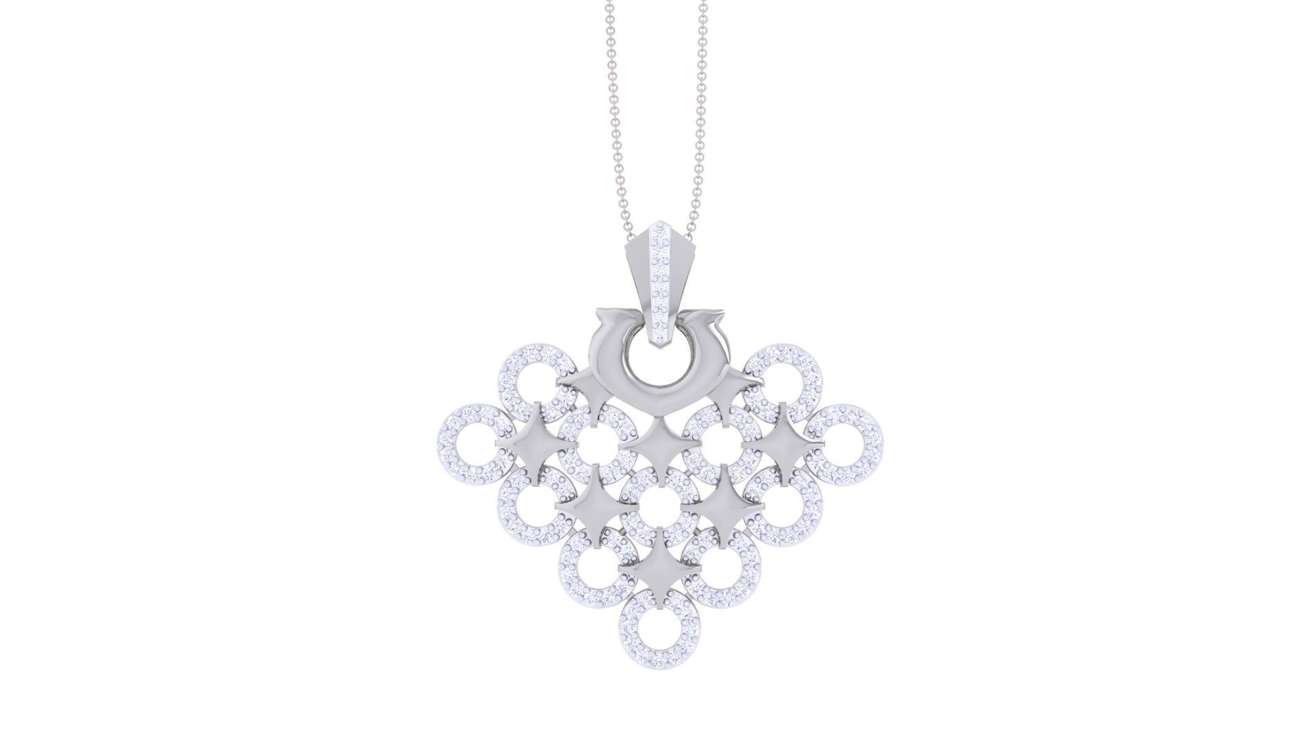 Star Women Pendant Earrings set 3dm stl obj gltf glb 3mf renders 3D print model_23