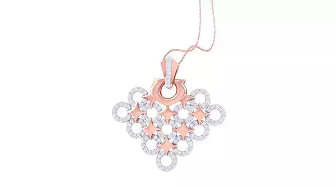 Star Women Pendant Earrings set 3dm stl obj gltf glb 3mf renders 3D print model