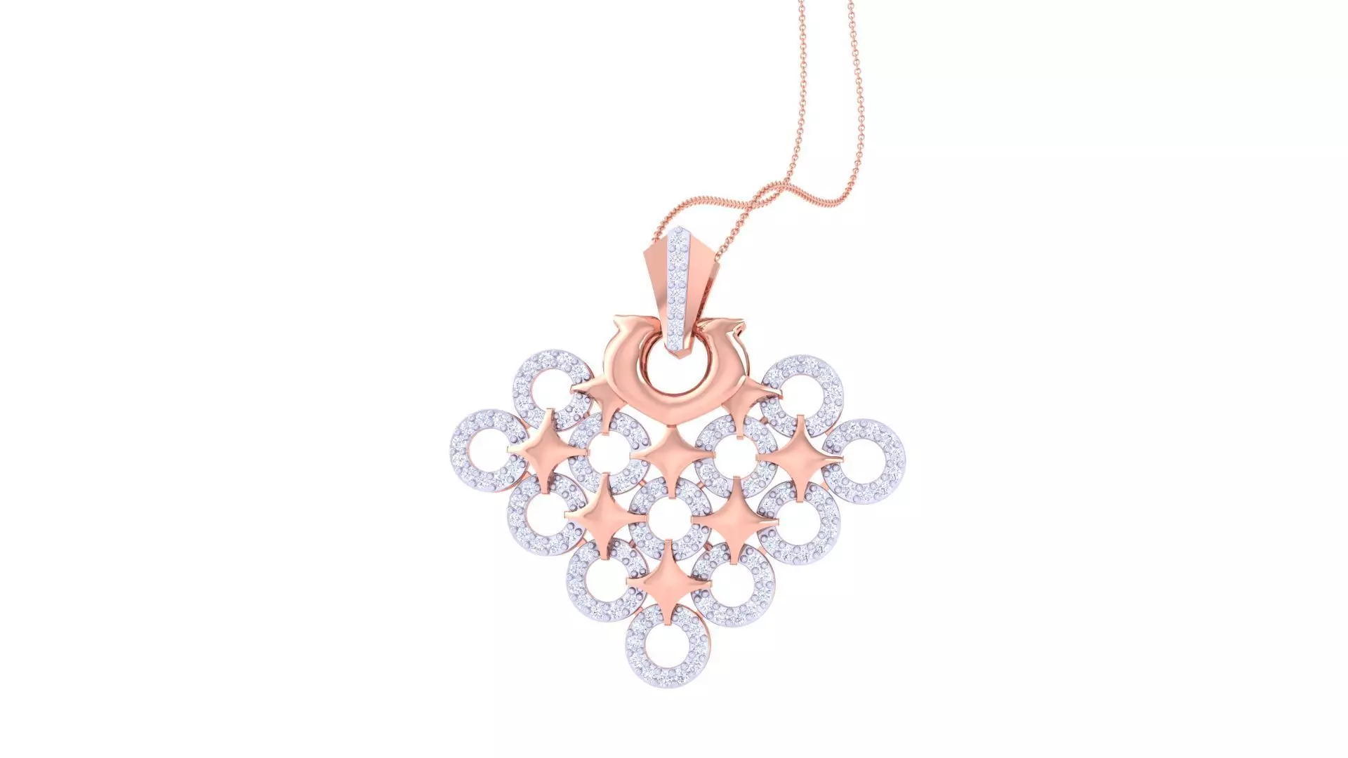 Star Women Pendant Earrings set 3dm stl obj gltf glb 3mf renders 3D print model_0