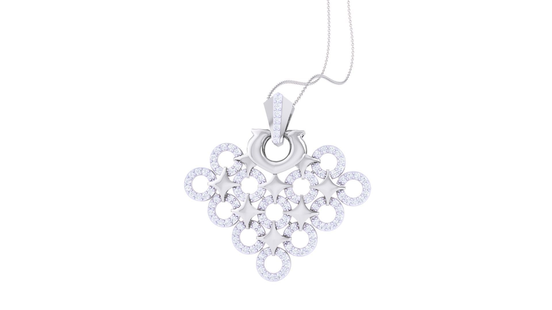 Star Women Pendant Earrings set 3dm stl obj gltf glb 3mf renders 3D print model_14