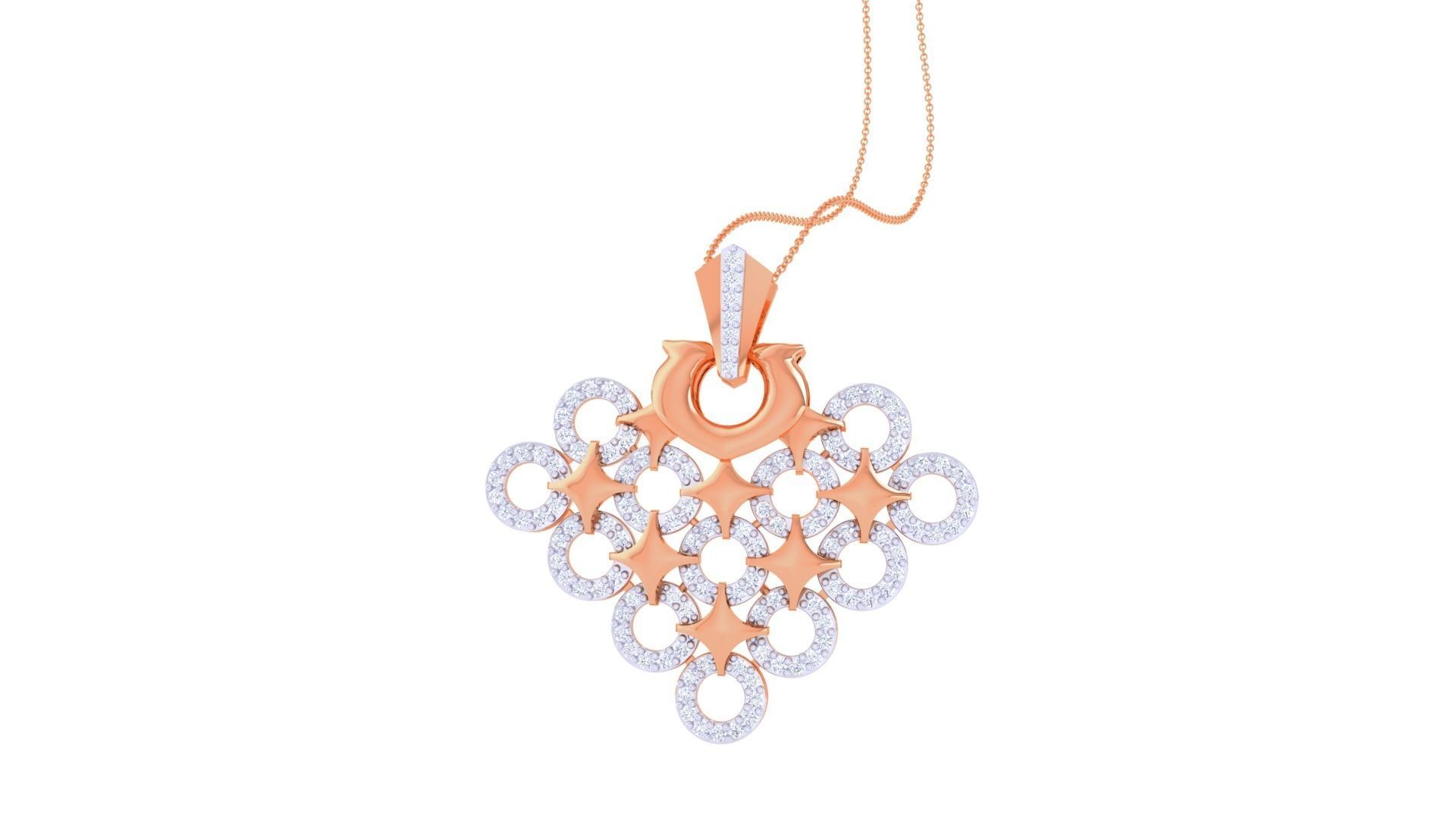 Star Women Pendant Earrings set 3dm stl obj gltf glb 3mf renders 3D print model_21