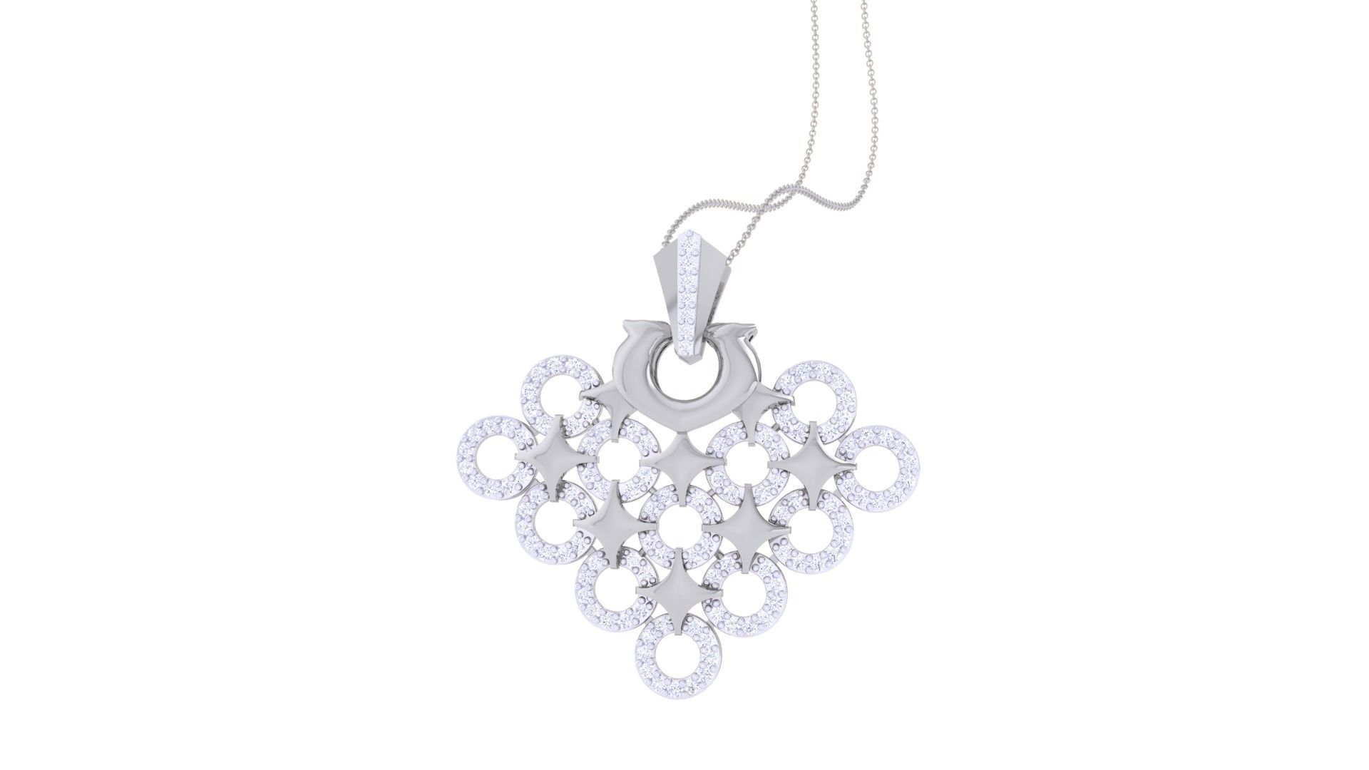 Star Women Pendant Earrings set 3dm stl obj gltf glb 3mf renders 3D print model_20