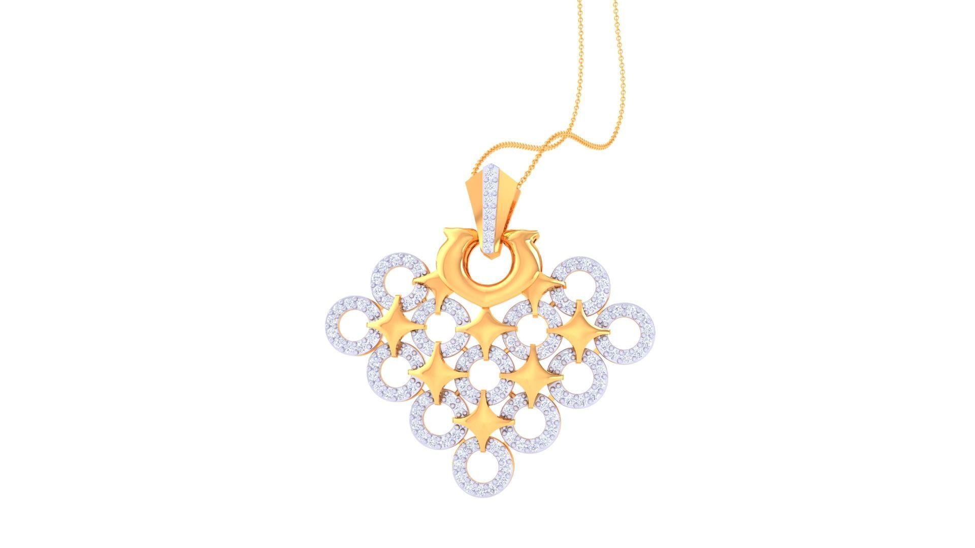 Star Women Pendant Earrings set 3dm stl obj gltf glb 3mf renders 3D print model_19