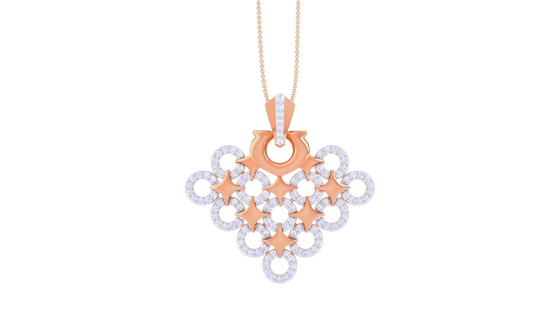 Star Women Pendant Earrings set 3dm stl obj gltf glb 3mf renders 3D print model_24