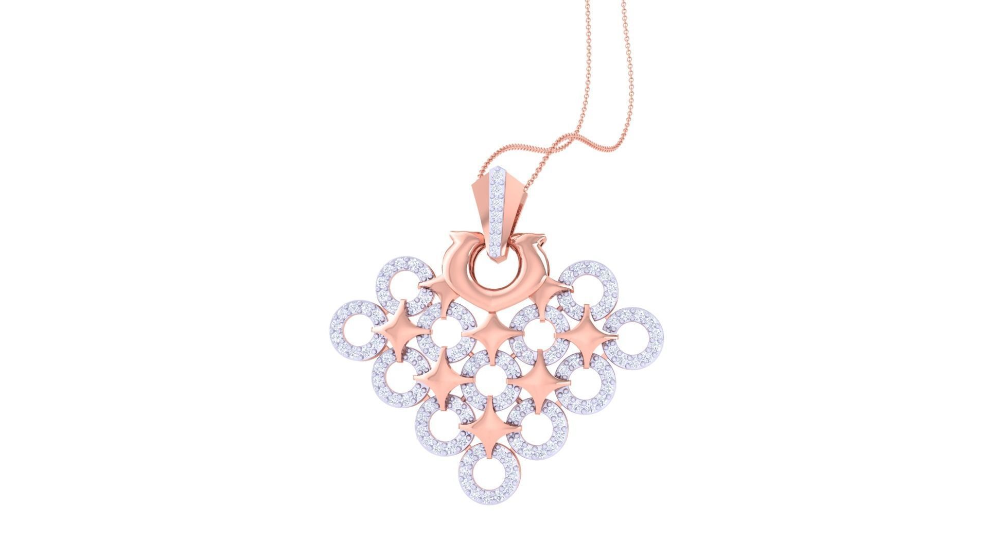 Star Women Pendant Earrings set 3dm stl obj gltf glb 3mf renders 3D print model_15