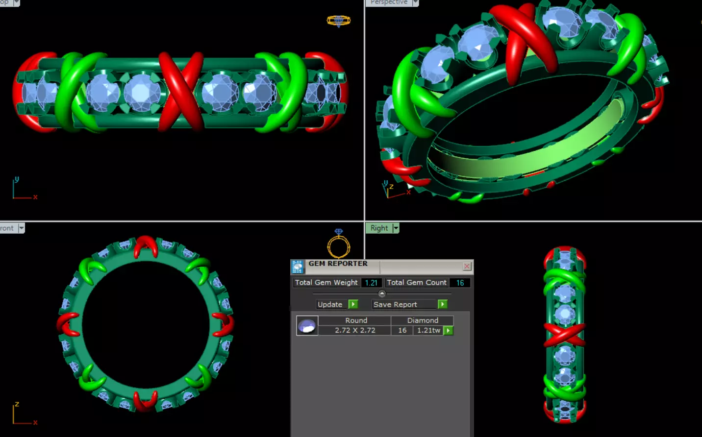 RING 3d print model tiffany Low-poly 3D model_0