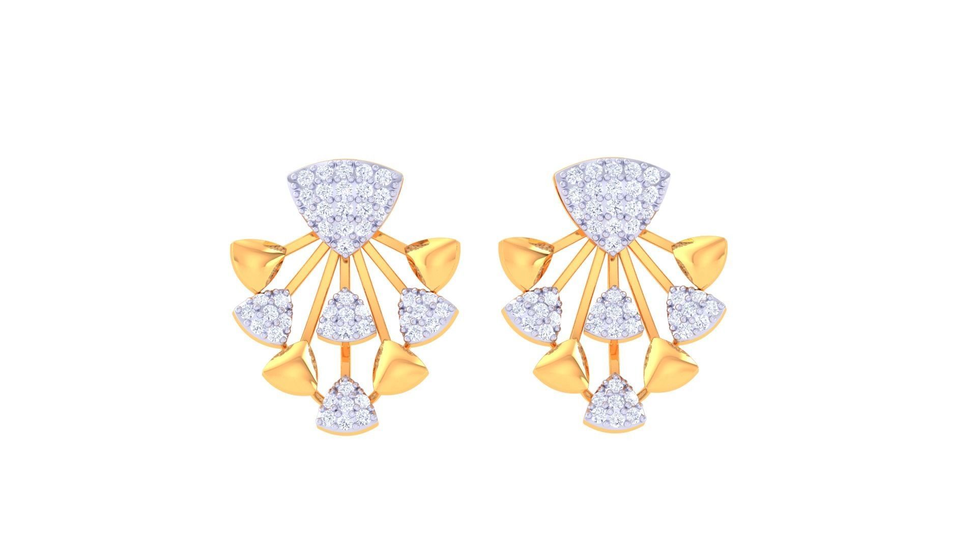 Women Pendant Earrings set 3dm stl obj gltf glb 3mf renders 3D print model_8