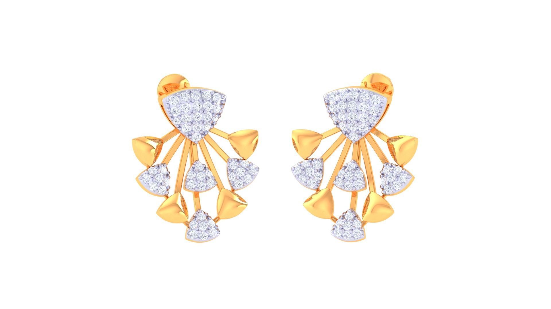 Women Pendant Earrings set 3dm stl obj gltf glb 3mf renders 3D print model_5