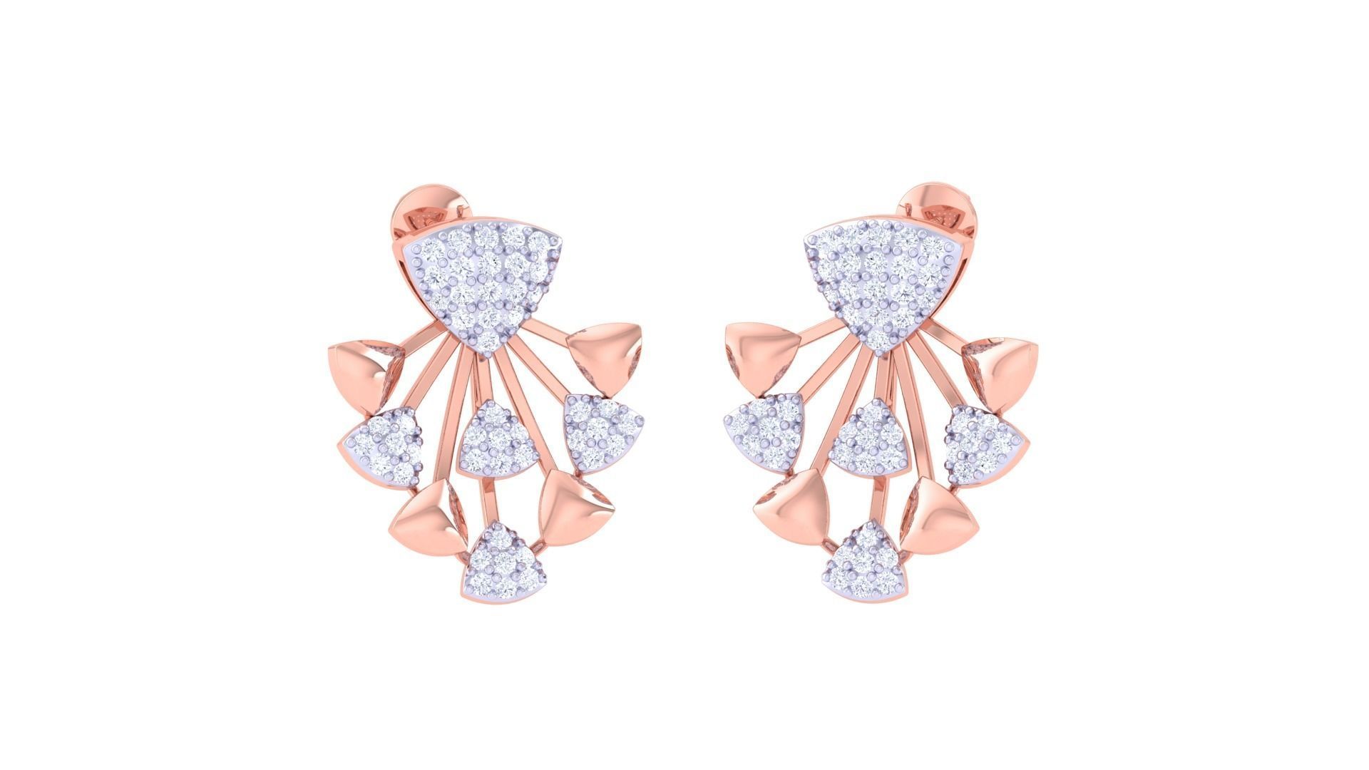 Women Pendant Earrings set 3dm stl obj gltf glb 3mf renders 3D print model_3