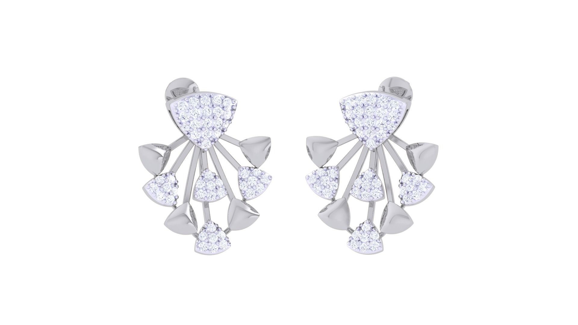 Women Pendant Earrings set 3dm stl obj gltf glb 3mf renders 3D print model_6