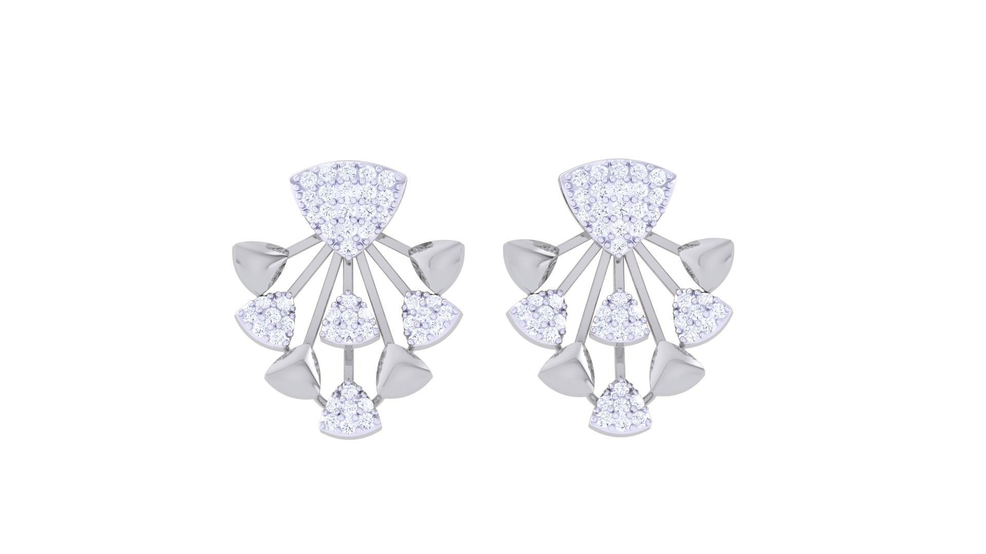 Women Pendant Earrings set 3dm stl obj gltf glb 3mf renders 3D print model_9