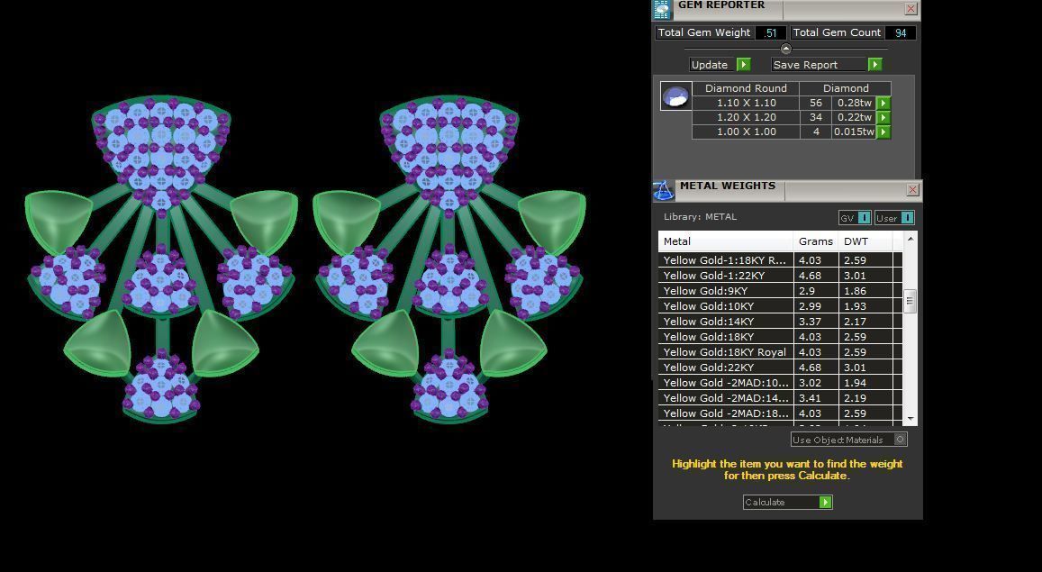 Women Pendant Earrings set 3dm stl obj gltf glb 3mf renders 3D print model_4