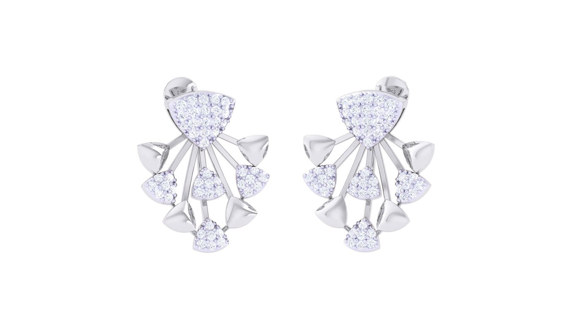 Women Pendant Earrings set 3dm stl obj gltf glb 3mf renders 3D print model_2