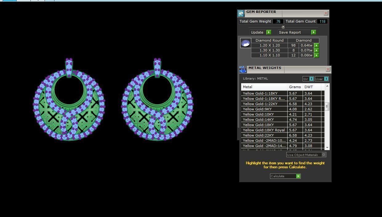 Mesh Women Pendant Earrings set 3dm stl obj gltf glb 3mf renders 3D print model_4