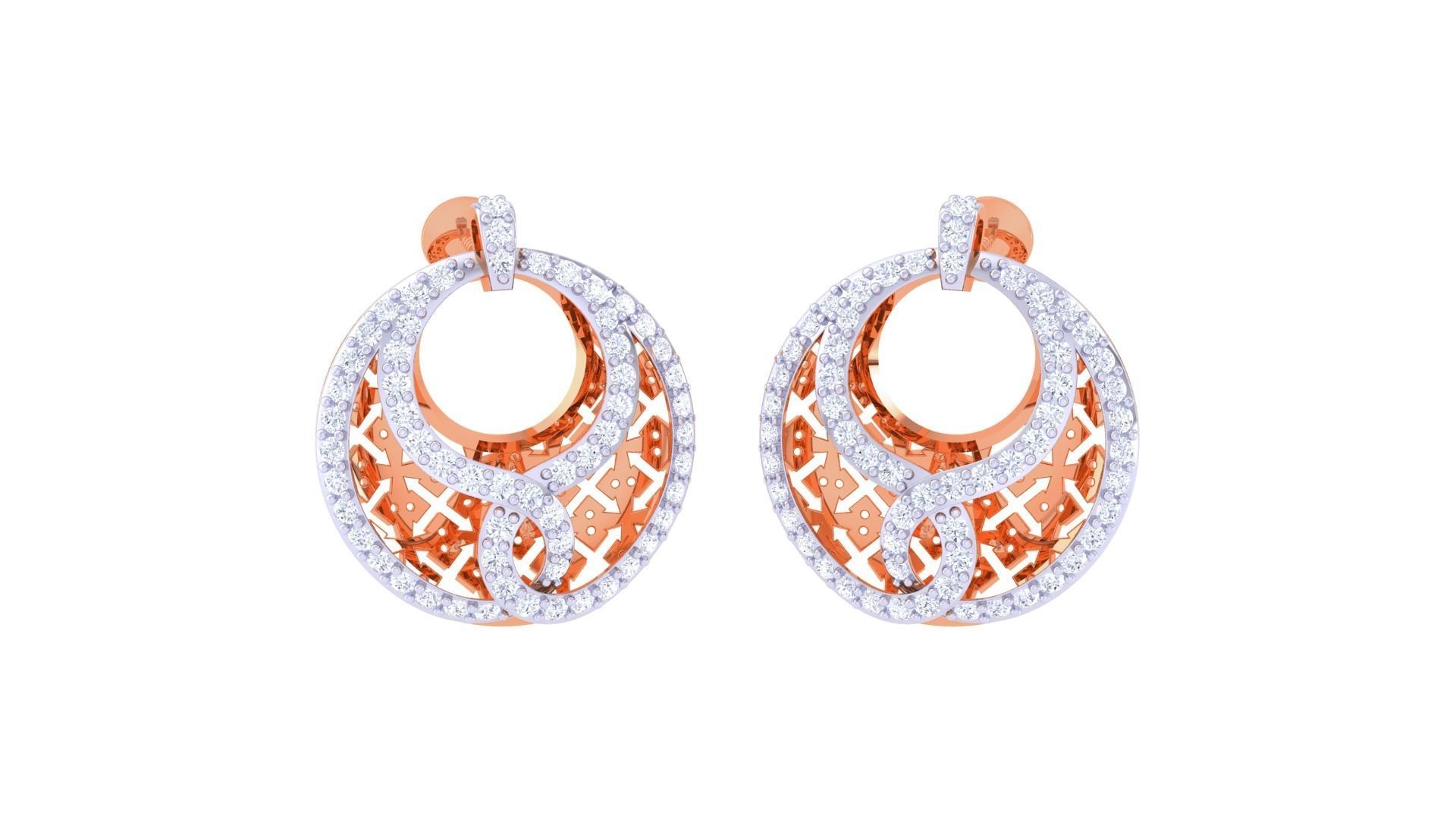 Mesh Women Pendant Earrings set 3dm stl obj gltf glb 3mf renders 3D print model_7