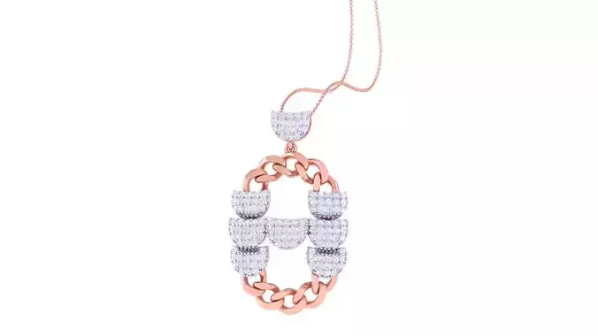 Chain Women Pendant Earrings set 3dm stl obj gltf glb 3mf  3D print model