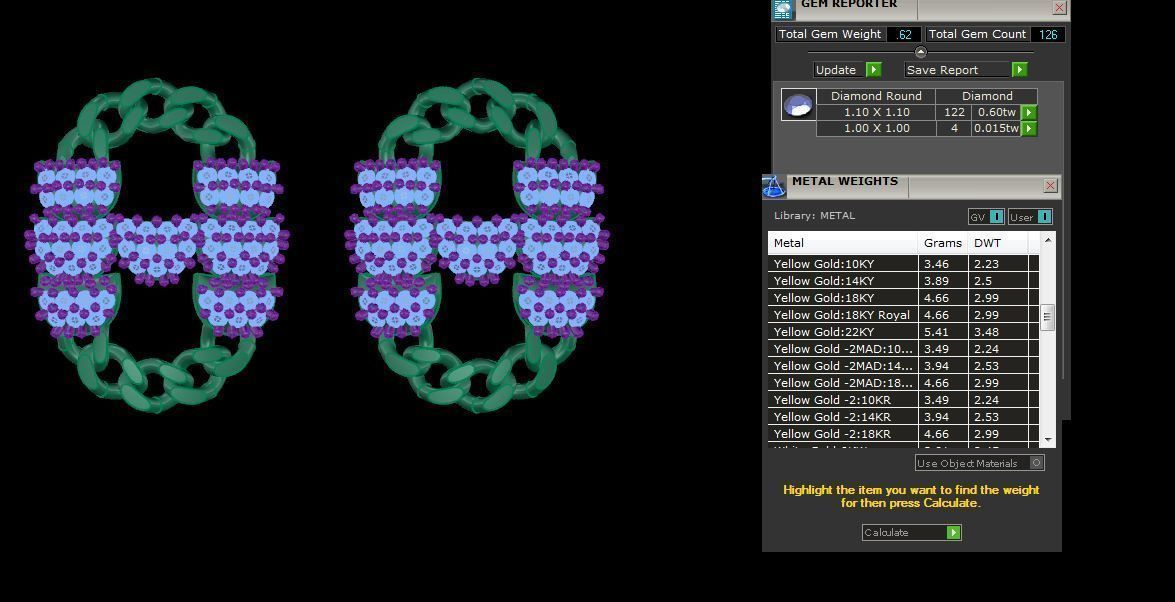 Chain Women Pendant Earrings set 3dm stl obj gltf glb 3mf  3D print model_5