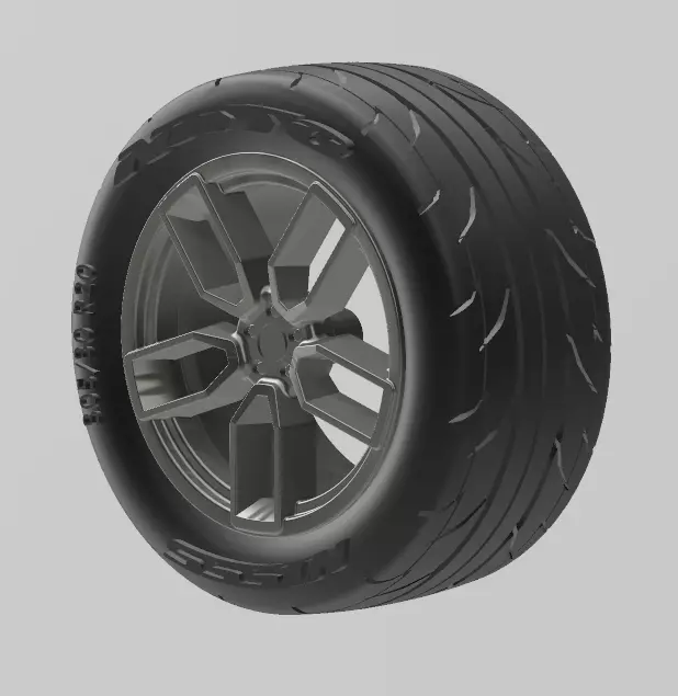 DODGE HELLCAT WHEEL AND TIRE FOR SCALE AUTO AND DIORAMAS 3D print model_0