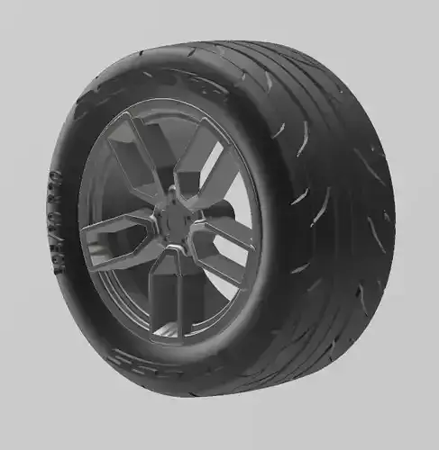 DODGE HELLCAT WHEEL AND TIRE FOR SCALE AUTO AND DIORAMAS 3D print model