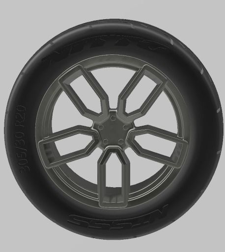 DODGE HELLCAT WHEEL AND TIRE FOR SCALE AUTO AND DIORAMAS 3D print model_2