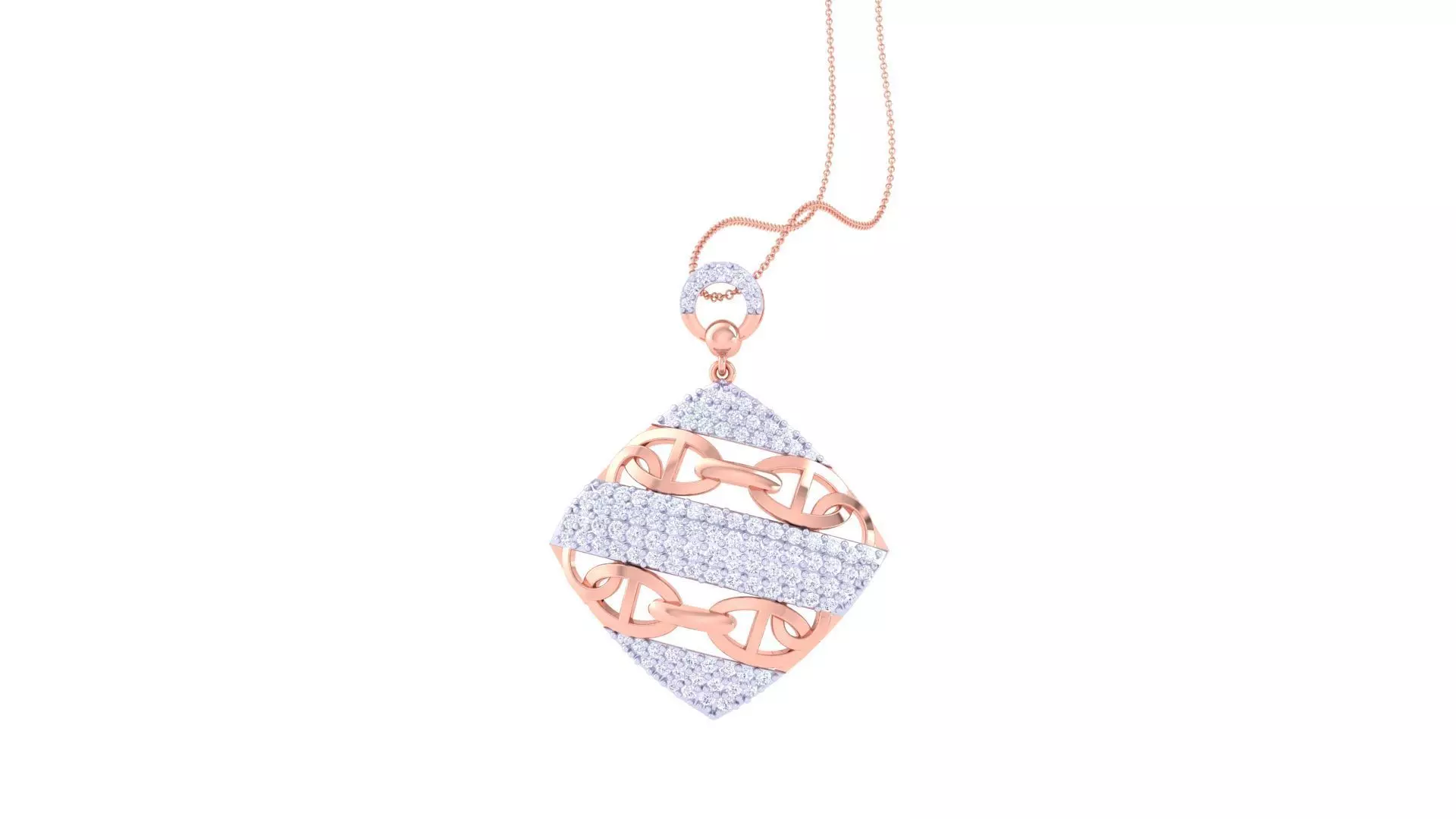 Chain Women Pendant Earrings set 3dm stl obj gltf glb 3mf  3D print model_0