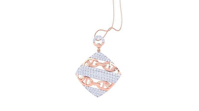 Chain Women Pendant Earrings set 3dm stl obj gltf glb 3mf  3D print model