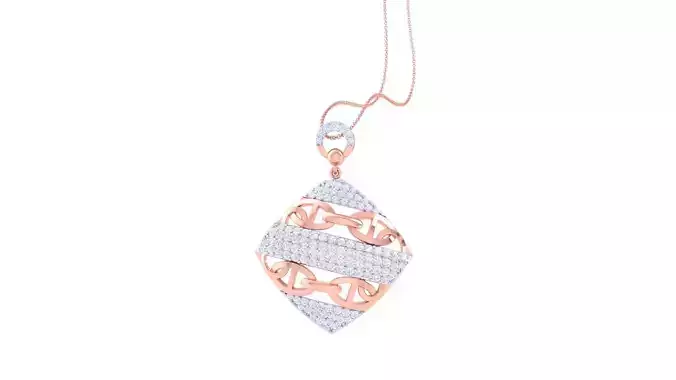 Chain Women Pendant Earrings set 3dm stl obj gltf glb 3mf  3D print model