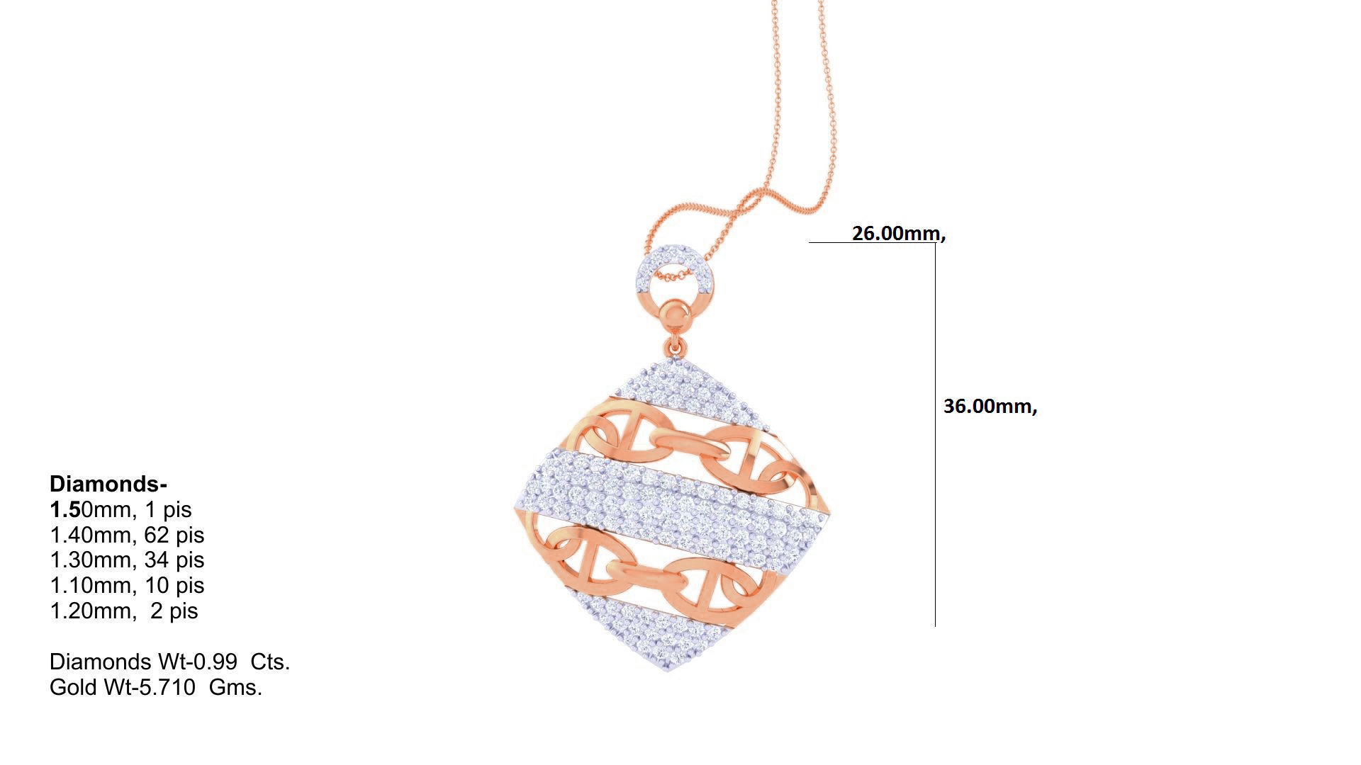 Chain Women Pendant Earrings set 3dm stl obj gltf glb 3mf  3D print model_18