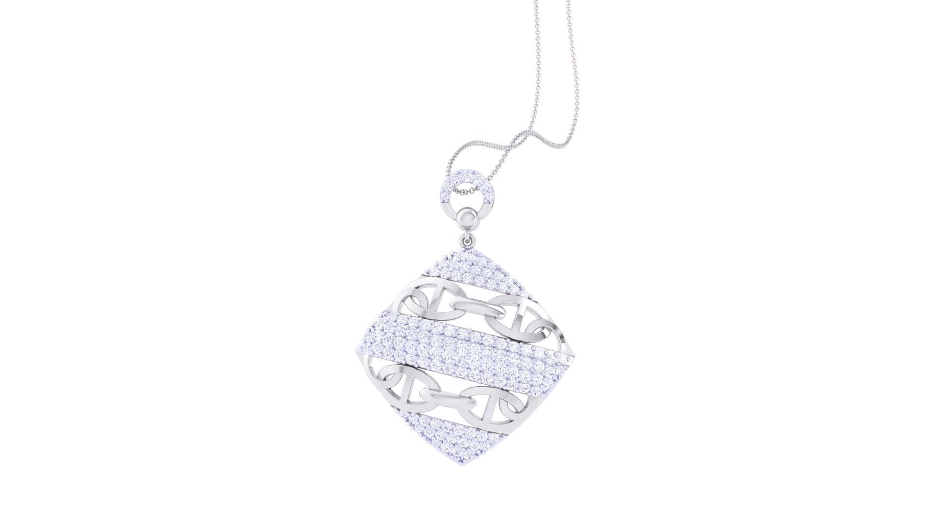 Chain Women Pendant Earrings set 3dm stl obj gltf glb 3mf  3D print model_14