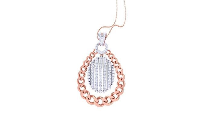 Chain Women Pendant Earrings set 3dm stl obj gltf glb  3D print model