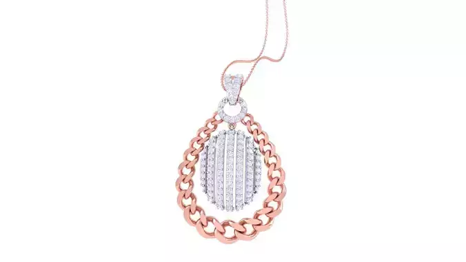 Chain Women Pendant Earrings set 3dm stl obj gltf glb  3D print model