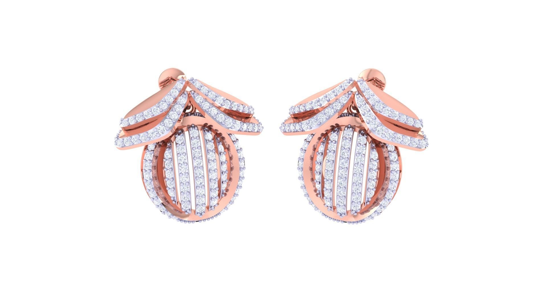 Women Pendant Earrings set 3dm stl obj gltf glb 3mf renders 3D print model_1