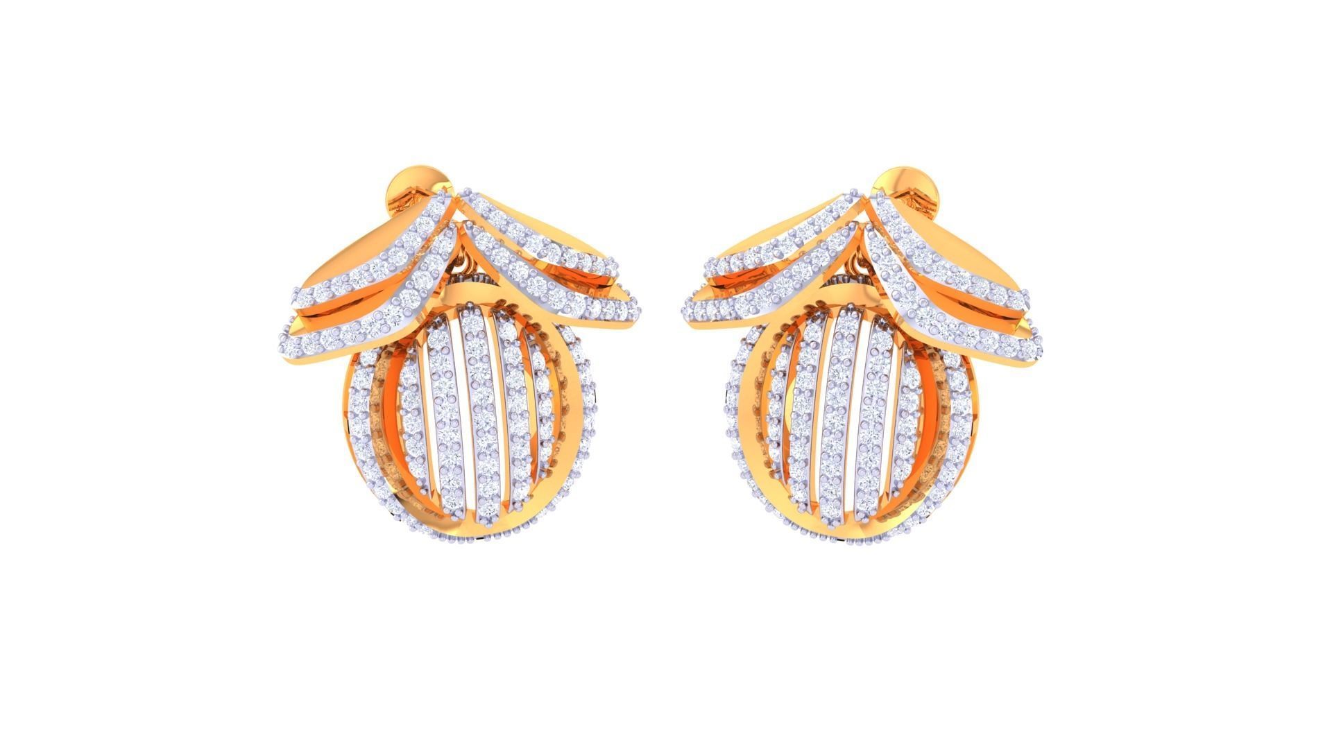 Women Pendant Earrings set 3dm stl obj gltf glb 3mf renders 3D print model_6