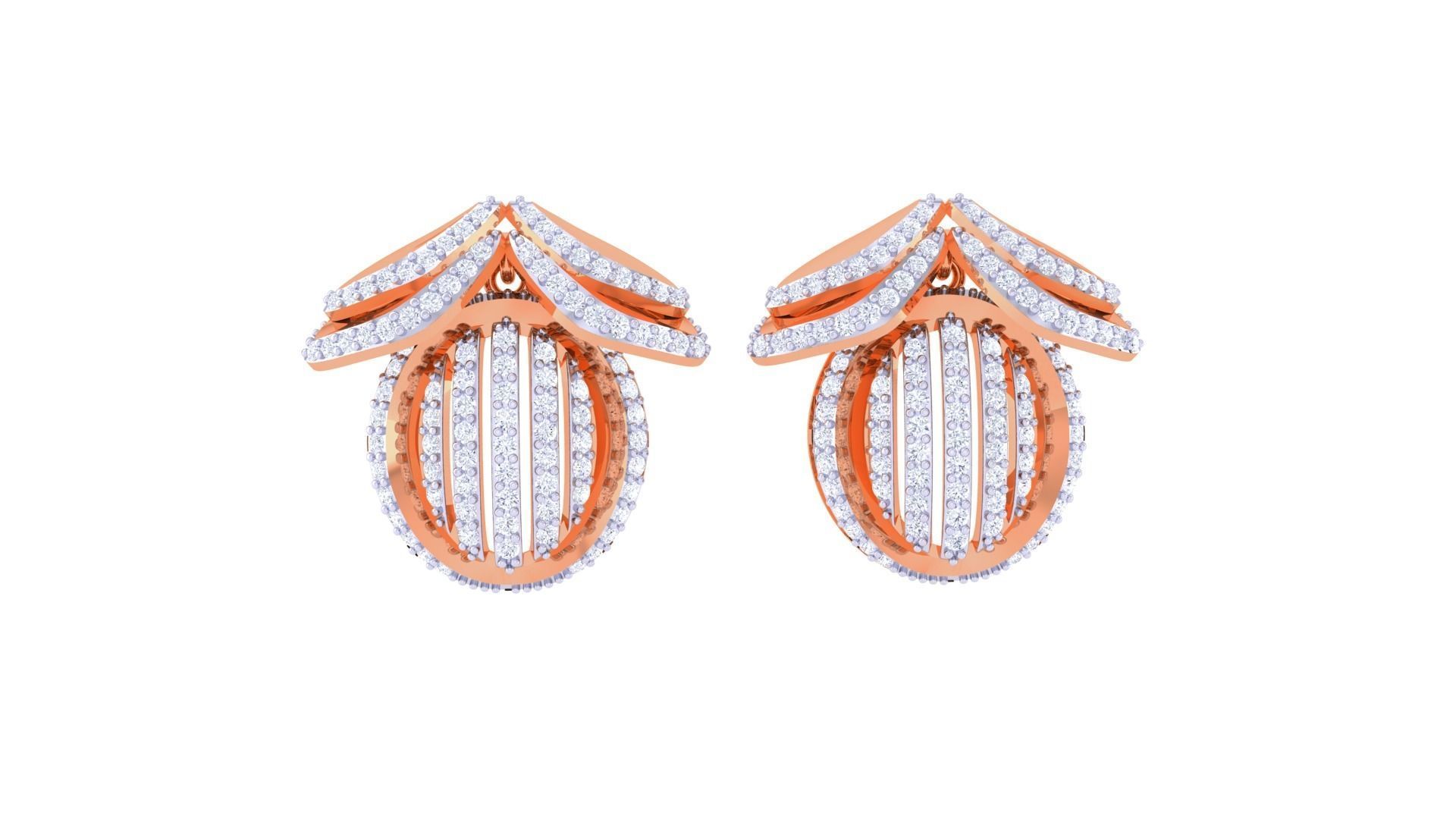 Women Pendant Earrings set 3dm stl obj gltf glb 3mf renders 3D print model_8